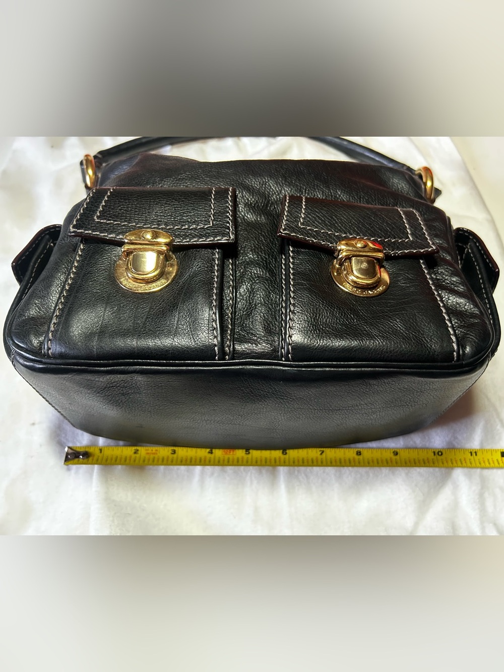 Marc Jacobs Multi-pocket Black Leather Bag small size Gilmore Girls - Picture 2 of 9